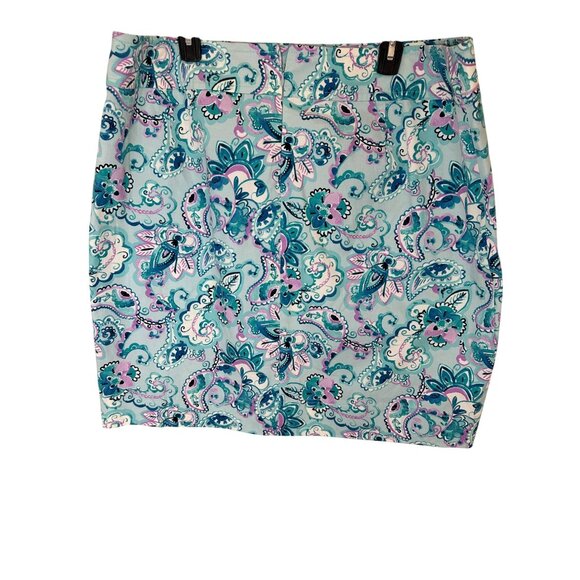 Talbots Womens Paisley Print Aqua Pencil Skirt Size 16W Officecore - Picture 4 of 6
